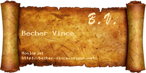 Becher Vince névjegykártya
